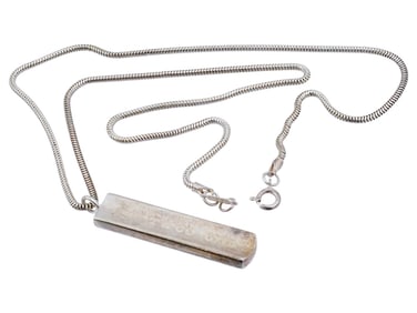 TIFFANY AND CO STERLING SILVER BAR NECKLACE W CHAIN