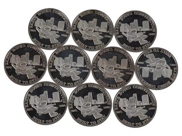 TEN PROMOTIONAL SILVER TOKENS EARTH BOUND CONSTRUCTION
