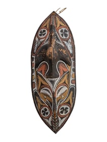 PAPUA NEW GUINEA POLYCHROME HAND PAINTED WOOD MASK