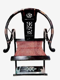 RARE QING HORSESHOE-BACK FOLDING ARMCHAIR QUANYI (??)