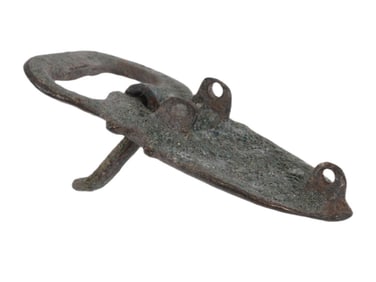 ANCIENT BYZANTINE CROSS BRONZE BELT BUCKLE 300 600 AD