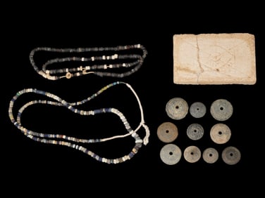 ANCIENT ARTIFACTS CONTAINER NECKLACES SPINDLE WHORLS