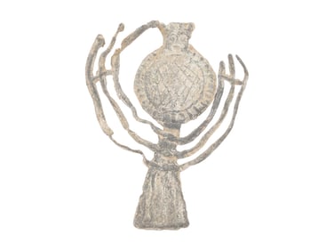 ANCIENT ROMAN VOTIVE PLAQUE IN LEAD CROWNED ZEUS