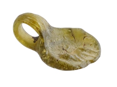 ANCIENT ROMAN GLASS PENDANT WITH IMAGE 100 TO 300 AD