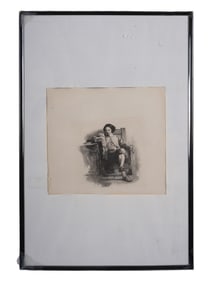 JOHN DAWSON WATSON BRITISH ETCHING THE BALLAD