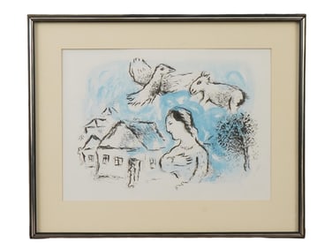 FRENCH RUSSIAN LITHOGRAPH BY MARC CHAGALL W COA