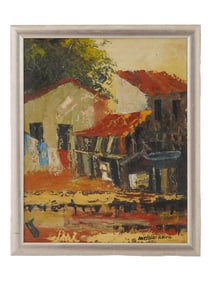 BRAZILIAN PAINTING SIGNED MESSIAS NEIVA URBAN SCENE