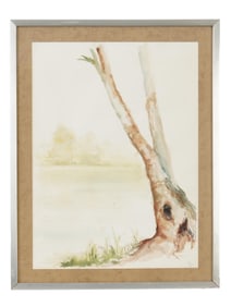 VINTAGE WATERCOLOR LANDSCAPE PAINTING BY MILON