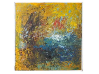 AMERICAN ABSTRACT OIL PAINTING SIGNED AL CORCHIA