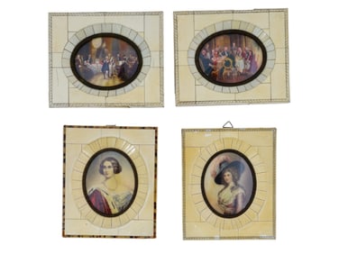 COLLECTION OF MINIATURE PAINTINGS SIGNED FRAMED