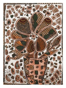 LANRE BURAIMOH NIGERIAN PAINTING ON FABRIC W COA