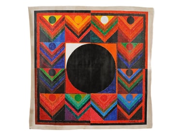 MID CENTURY INDIAN SCHOOL PAINTING SIGNED RAZA 2001