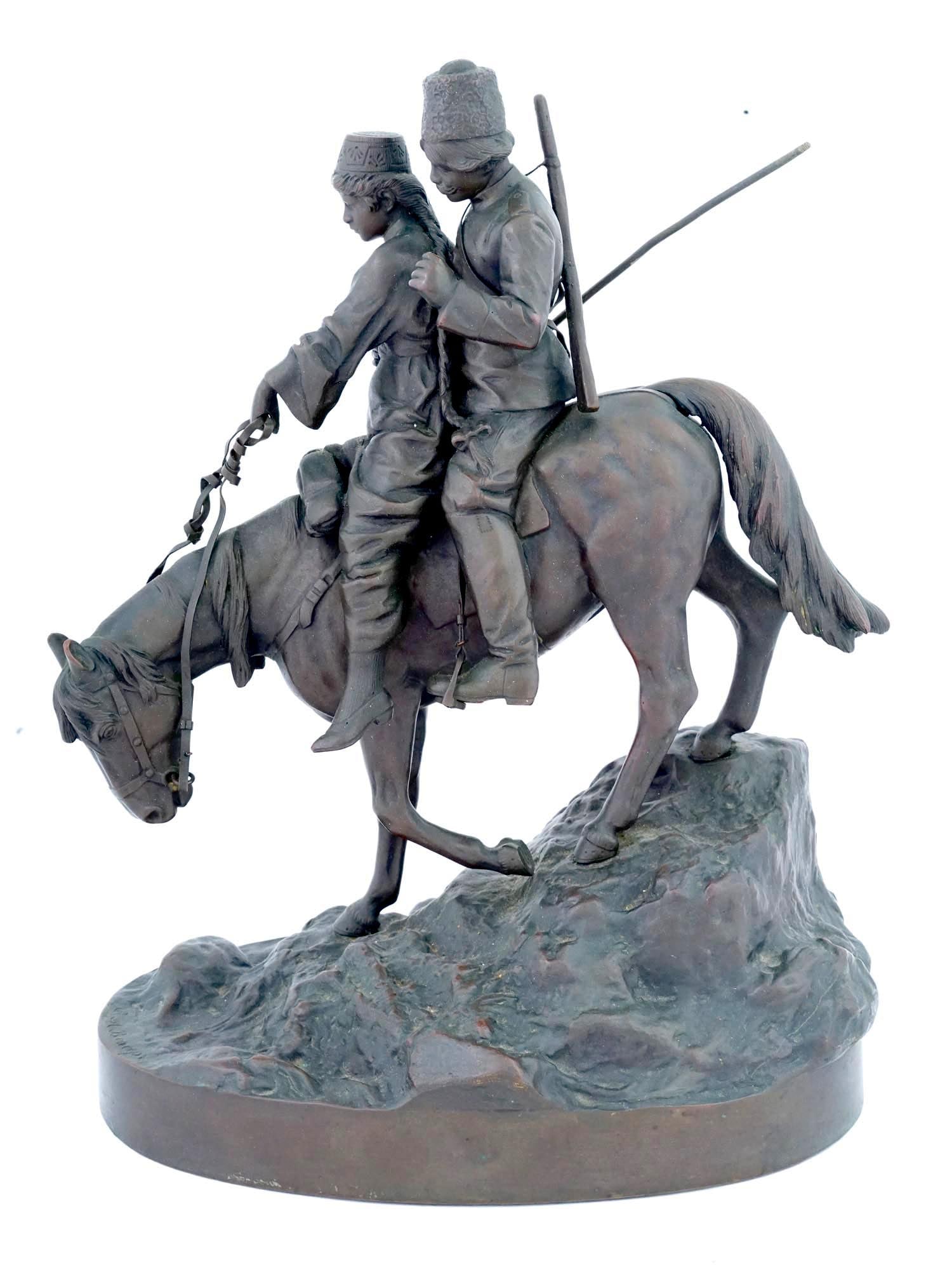 RUSSIAN BRONZE SCULPTURE BY ALBERT MORITZ WOLFF (1 of 5)