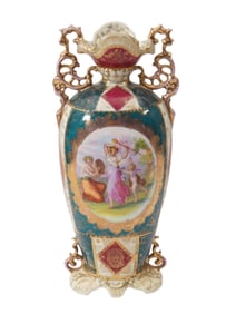 ANTIQUE 19TH C ROYAL VIENNA AUSTRIA PORCELAIN VASE