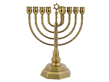 JUDAICA HANUKKAH BRASS MENORAH CANDLE HOLDER