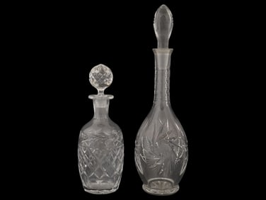 ANTIQUE TRADITIONAL CUT CRYSTAL GLASS DECANTERS