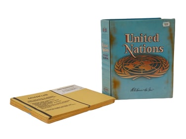 VINTAGE MINKUS UN STAMP ALBUM AND SUPPLEMENT PAGES