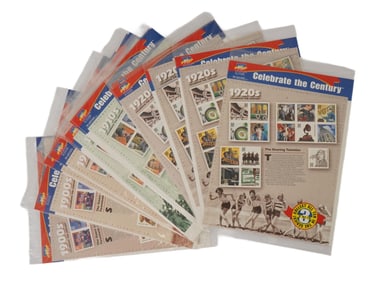 LOT OF US POST CELEBRATE THE CENTURY STAMP SHEETS