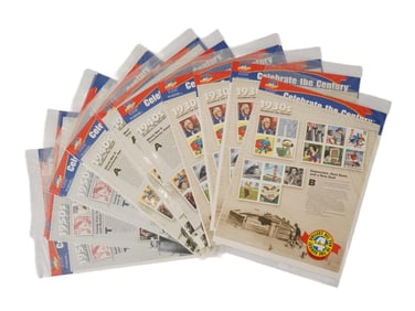 LOT OF US POST CELEBRATE THE CENTURY STAMP SHEETS
