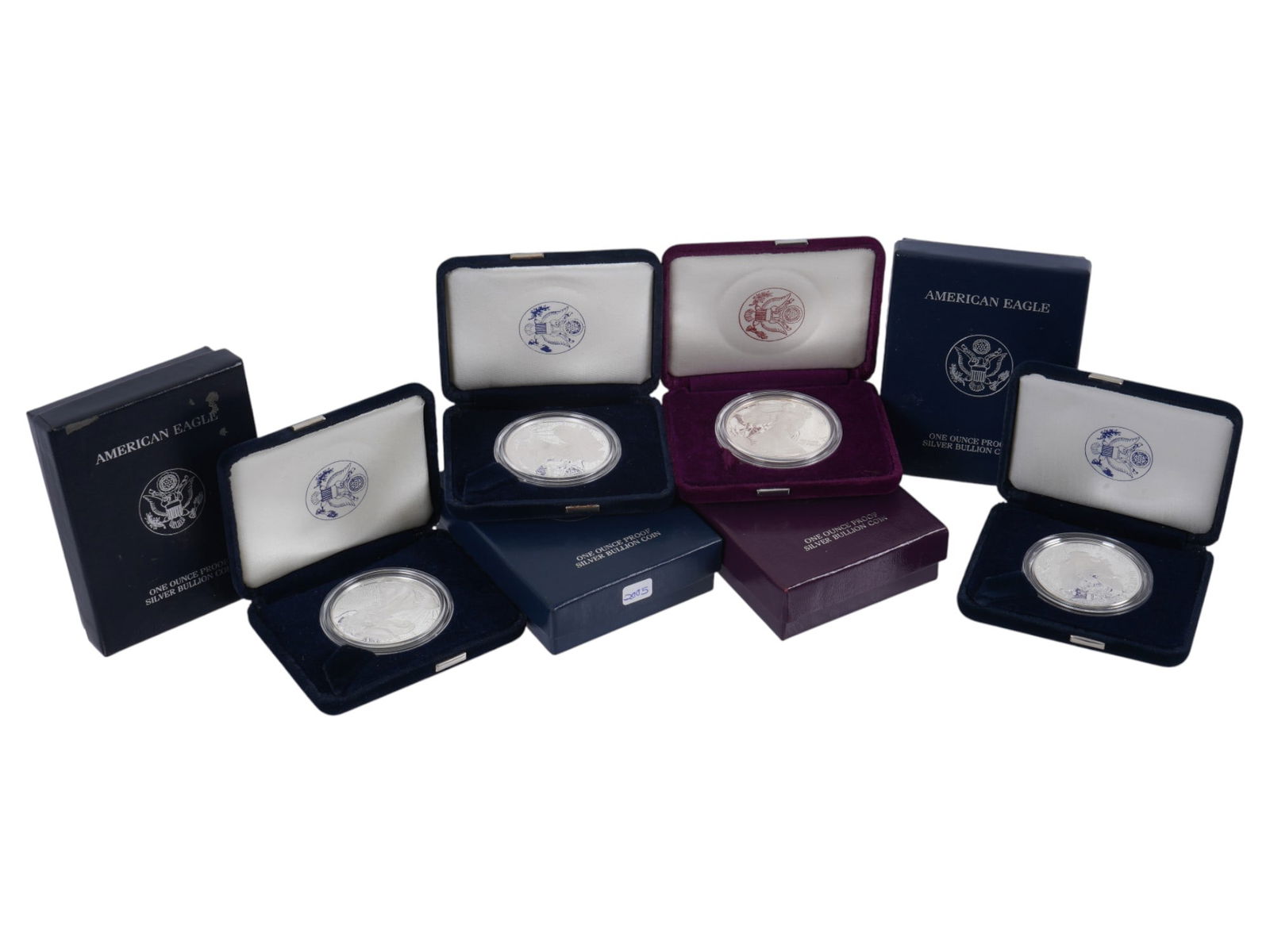 FOUR AMERICAN 1OZ FINE SILVER 1 DOLLAR COINS (1 of 3)