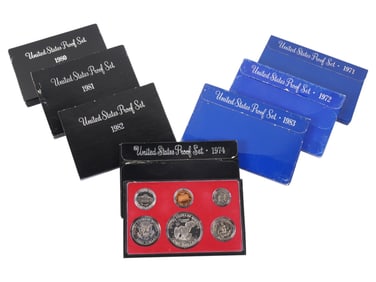1970S AND 1980S UNITED STATES PROOF SETS OF COINS