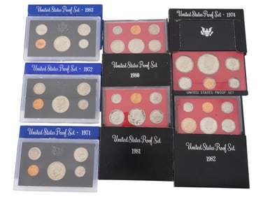 1970S AND 1980S UNITED STATES PROOF SETS OF COINS
