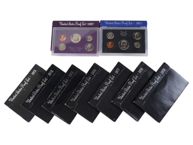 UNITED STATES PROOF SETS OF 1987 AND 1971 COINS