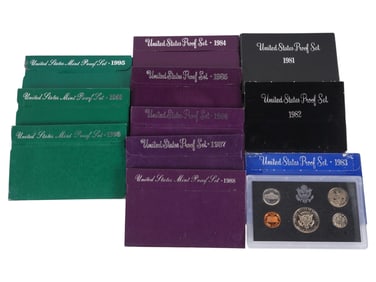 COLLECTION OF UNITED STATES PROOF SETS OF COINS