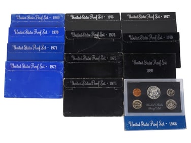 COLLECTION OF UNITED STATES PROOF SETS OF COINS