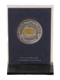 1973 LETCHER MINT PARTHENON SILVER AND GOLD COIN