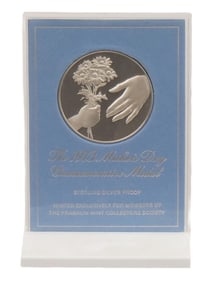 1973 MOTHERS DAY, FRANKLIN MINT STERLING SILVER MEDAL