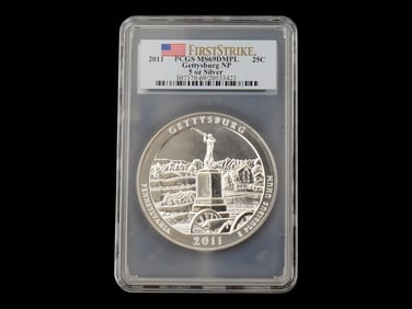 2011 AMERICAN GETTYSBURG GRADED SILVER COIN BY PCGS