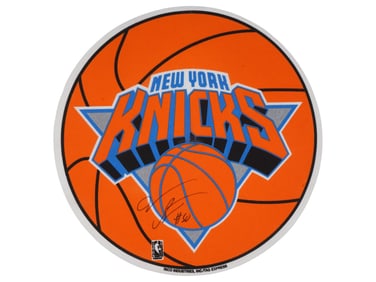 TREY JEMISON NY KNICKS BASKETBALL LOGO AUTOGRAPHED