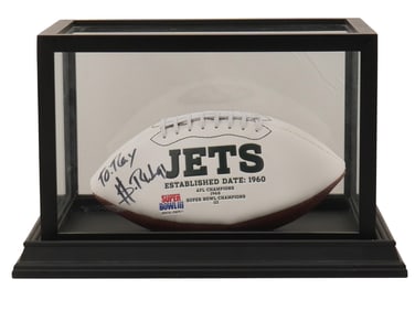 AMERICAN JETS AUTOGRAPHED GAME BALL IN SHADOW BOX