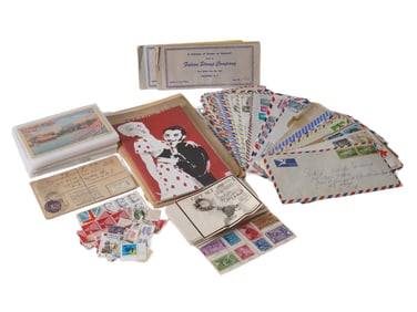 LOT OF STAMPS ENVELOPES POSTCARDS AND BOOKLETS