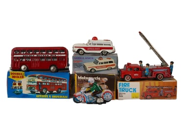 GROUP OF FOUR VINTAGE COLLECTIBLE TOYS IOB