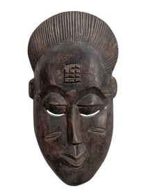 WEST AFRICAN DAN PEOPLE HAND CARVED WOODEN FACE MASK
