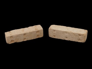 PAIR OF ANCIENT ROMAN STONE DICE 100 TO 300 AD