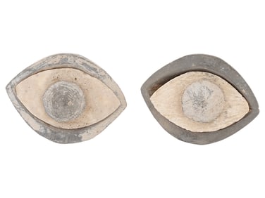 PAIR OF ANCIENT NEAR EASTERN EYES CARVED FROM STEATITE