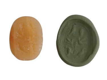 ANCIENT EGYPTIAN ENGRAVED ALABASTER SCARAB SEAL BEAD