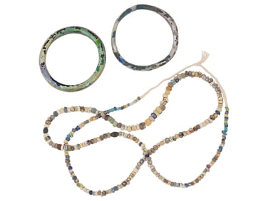 ANCIENT ROMAN EMPIRE GLASS BRACELETS AND NECKLACE
