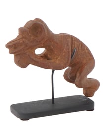 PRE COLUMBIAN TAINO EFFIGY STONE FIGURAL PENDANT