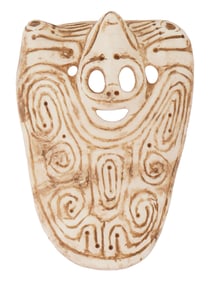 PRE COLUMBIAN TAINO DOUBLE HEADED CONCH SHELL SCOOP