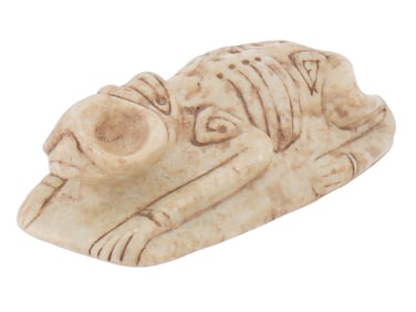 PRE COLUMBIAN TAINO STONE FIGURINE WITH STAMP BASE