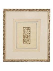 SIGNED MAX WEBER RUSSIAN AMERICAN STAMP LITHOGRAPH