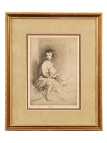 LTD FRENCH PORTRAIT ETCHING BY EDGAR CHAHINE SIGNED