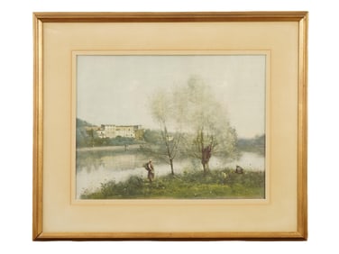 AFTER CAMILLE COROT FRENCH LANDSCAPE LITHOGRAPH