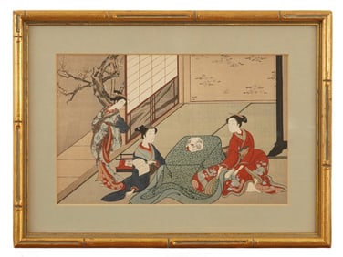JAPANESE SCENE WOODBLOCK PRINT BY SUZUKI HARUNOBU
