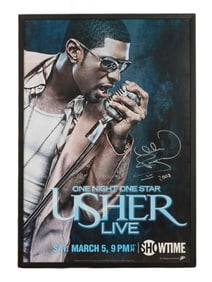 USHER ONE NIGHT ONE STAR SHOW POSTER AUTOGRAPHED