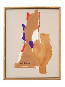 CANADIAN MIXED MEDIA PAINTING SIGNED LEONARD BROOKS